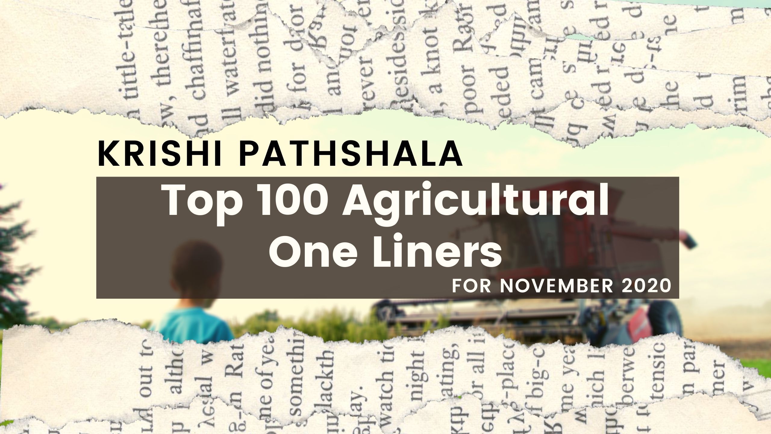 Top 100 Agricultural One Liners: November 2020 1